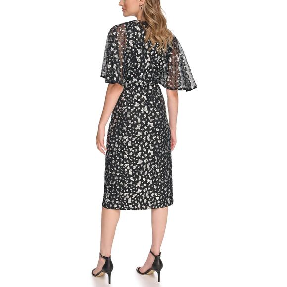 NWT Kensie Women's Sequins V-Neck Midi Dress Casual Dress sz 2 - Picture 5 of 7